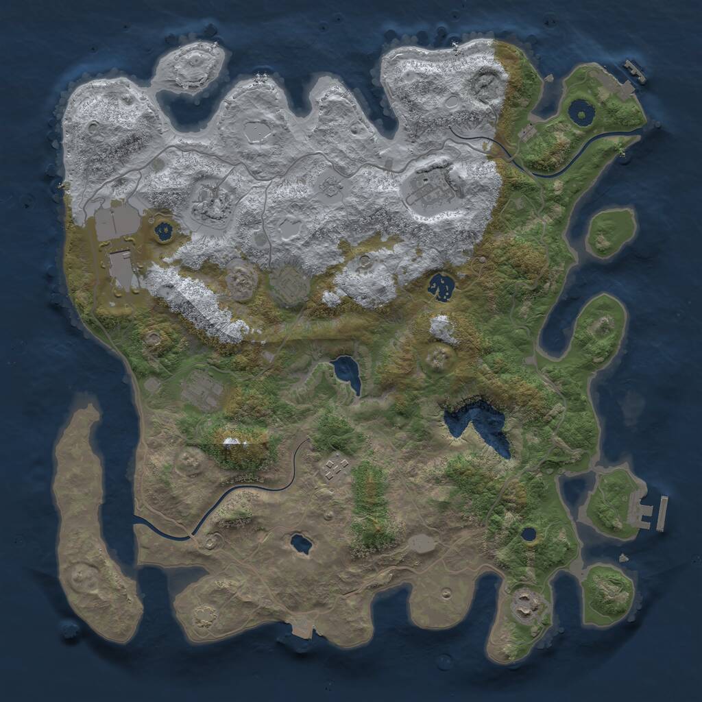 Rust Map: Procedural Map, Size: 4000, Seed: 1530247802, 14 Monuments
