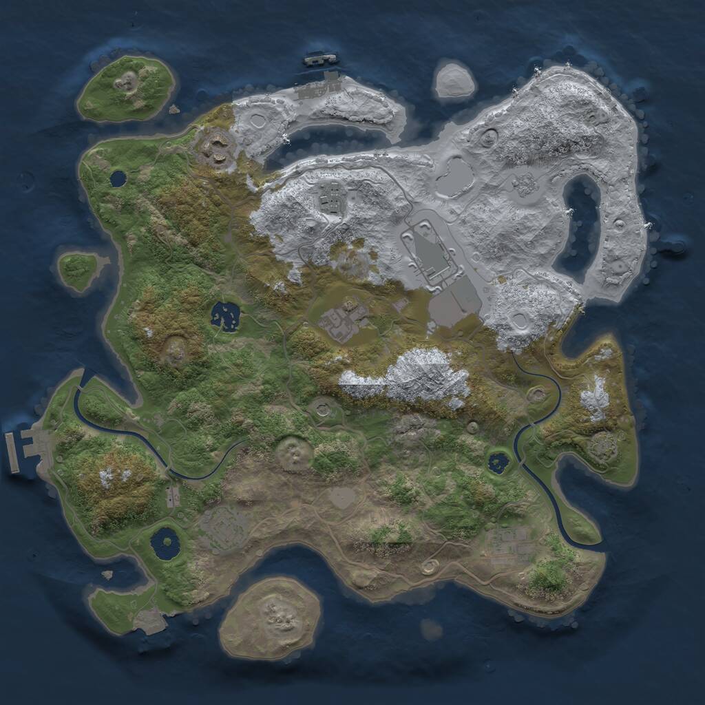 Rust Map: Procedural Map, Size: 3500, Seed: 1633381094, 13 Monuments