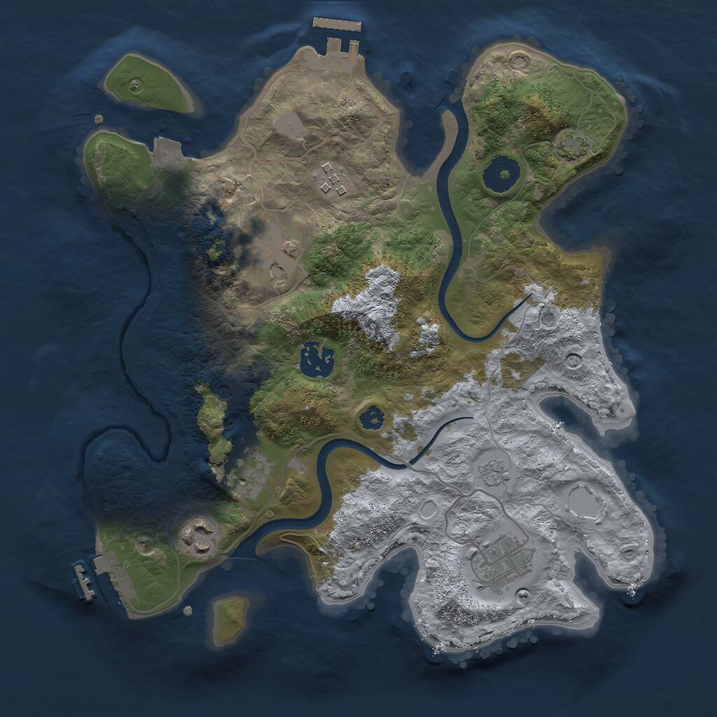 Rust Map: Procedural Map, Size: 3000, Seed: 584946744, 12 Monuments