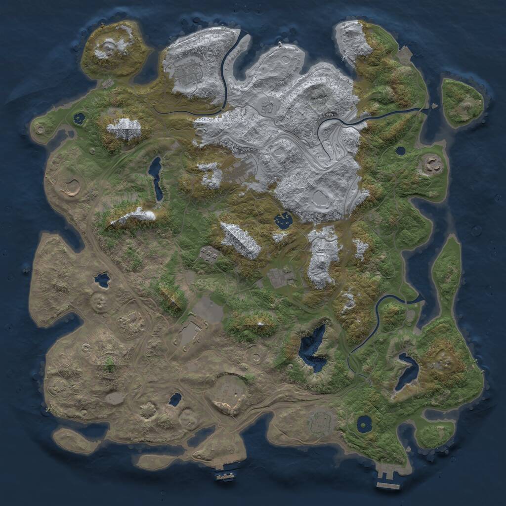 Rust Map: Procedural Map, Size: 4500, Seed: 1741413715, 17 Monuments