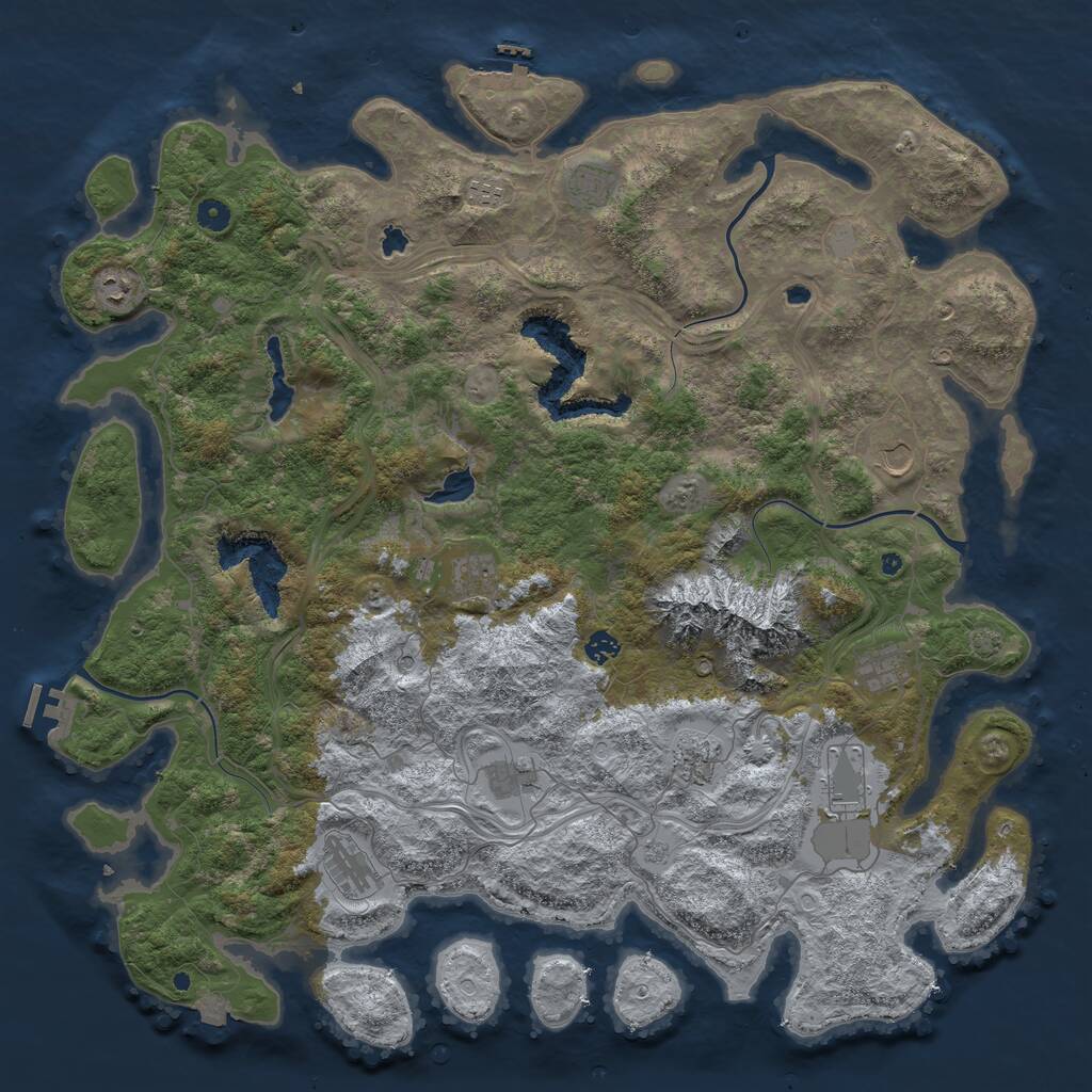 Rust Map: Procedural Map, Size: 5000, Seed: 52978, 17 Monuments