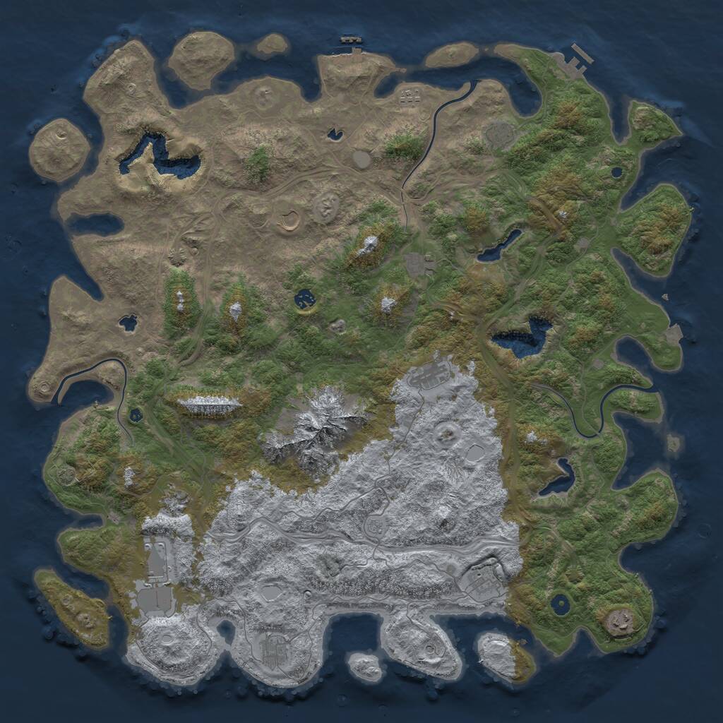 Rust Map: Procedural Map, Size: 5500, Seed: 75154, 17 Monuments