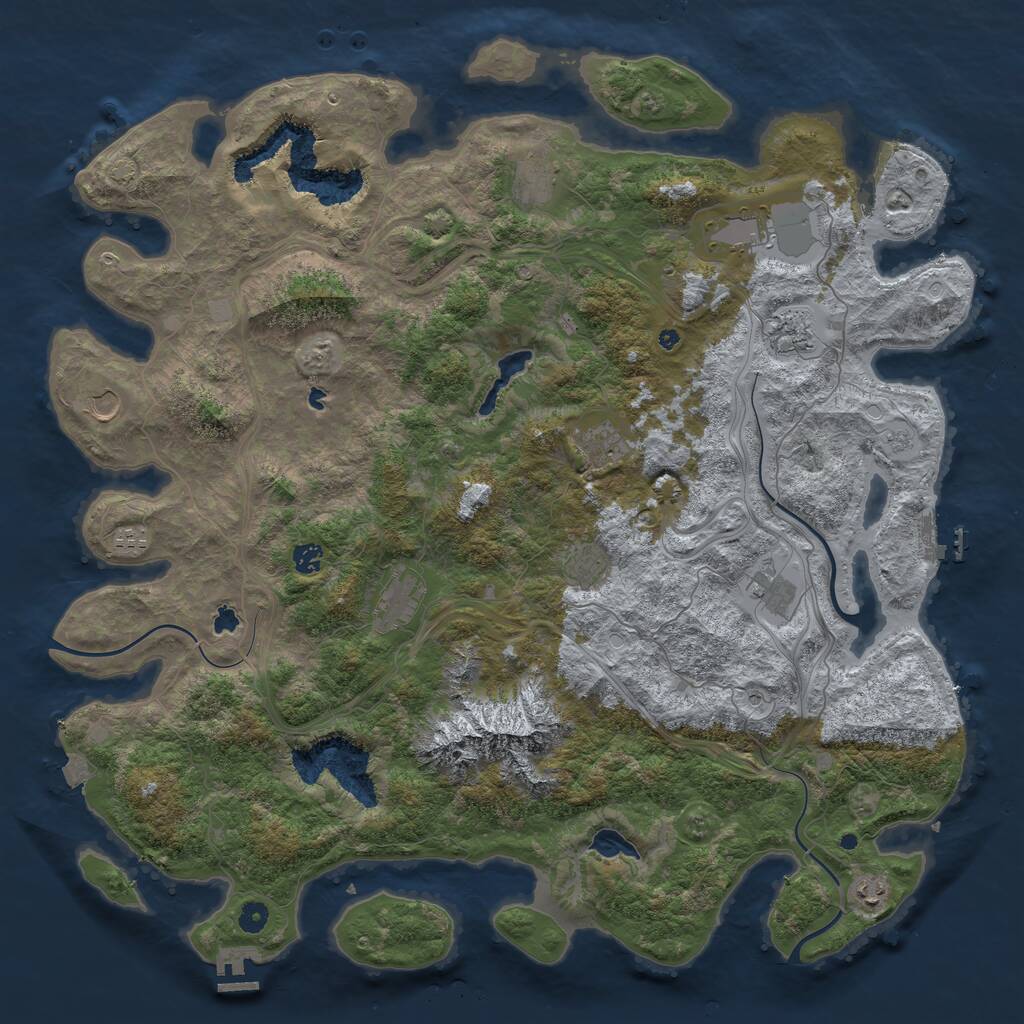 Rust Map: Procedural Map, Size: 5000, Seed: 435678, 17 Monuments