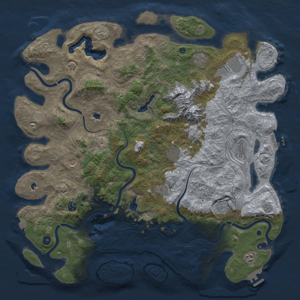 Rust Map: Procedural Map, Size: 5000, Seed: 435678, 17 Monuments