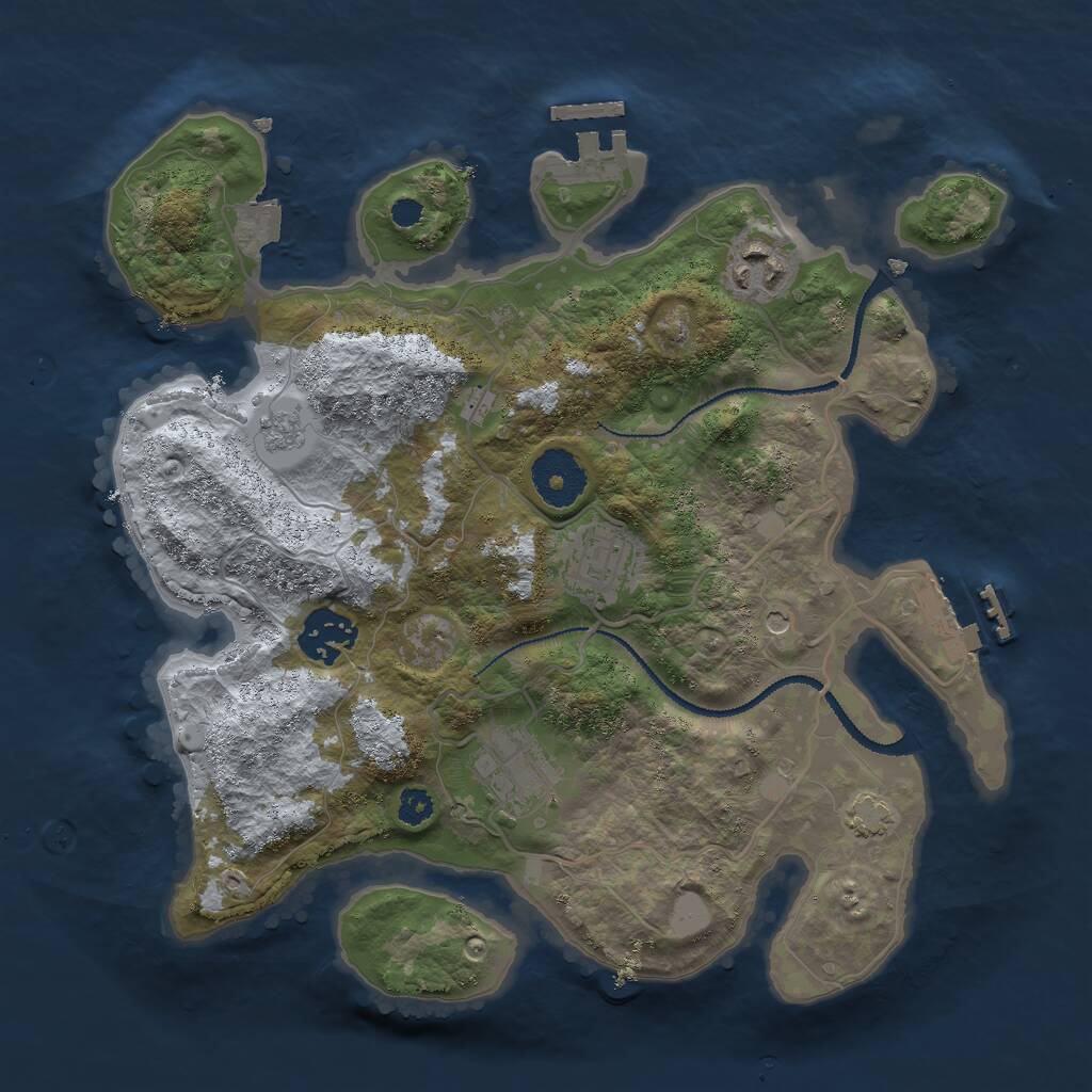 Rust Map: Procedural Map, Size: 3000, Seed: 6324789, 10 Monuments