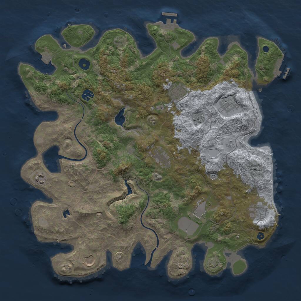 Rust Map: Procedural Map, Size: 4000, Seed: 98765138, 15 Monuments