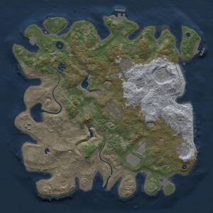 Thumbnail Rust Map: Procedural Map, Size: 4000, Seed: 98765138, 15 Monuments