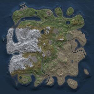 Thumbnail Rust Map: Procedural Map, Size: 3500, Seed: 1830974174, 14 Monuments