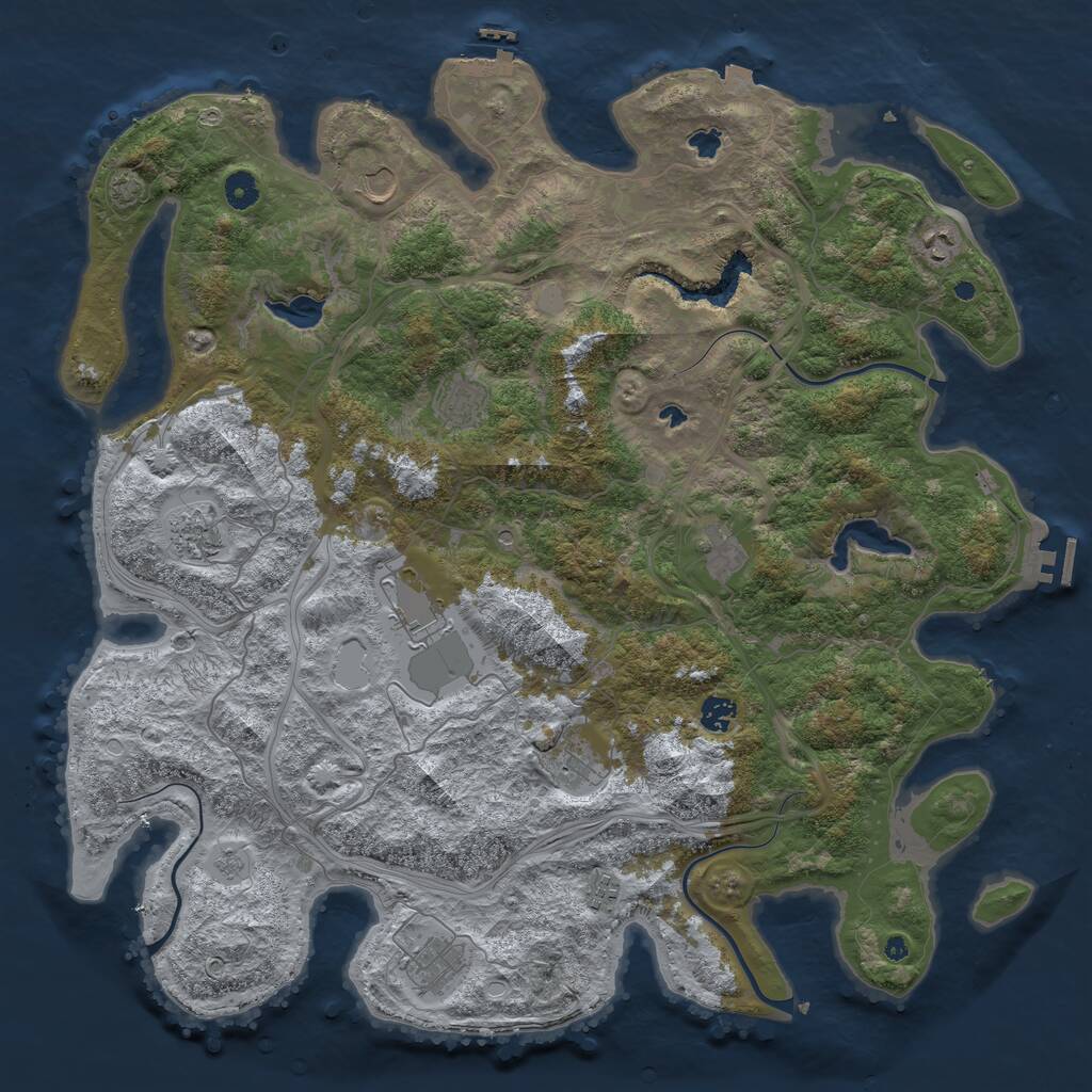 Rust Map: Procedural Map, Size: 4600, Seed: 6000, 16 Monuments