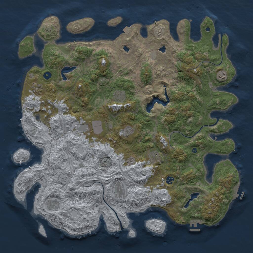 Rust Map: Procedural Map, Size: 4800, Seed: 9458488, 16 Monuments