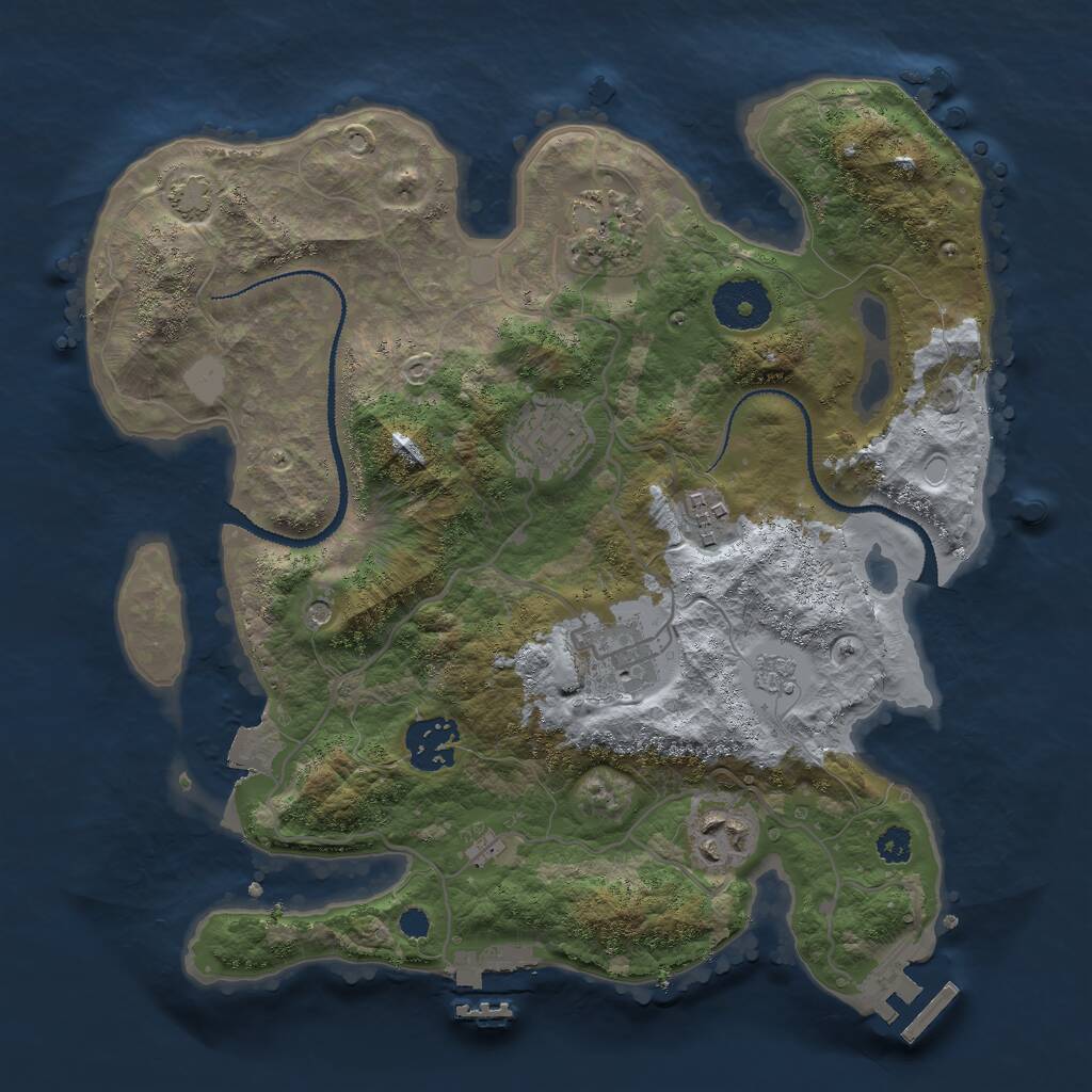 Rust Map: Procedural Map, Size: 3000, Seed: 1665584030, 12 Monuments