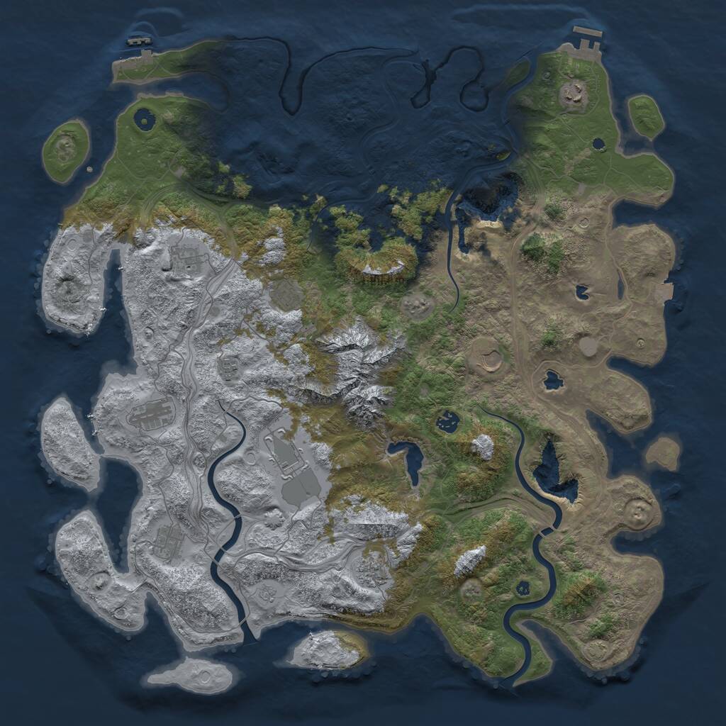 Rust Map: Procedural Map, Size: 5000, Seed: 775812544, 16 Monuments