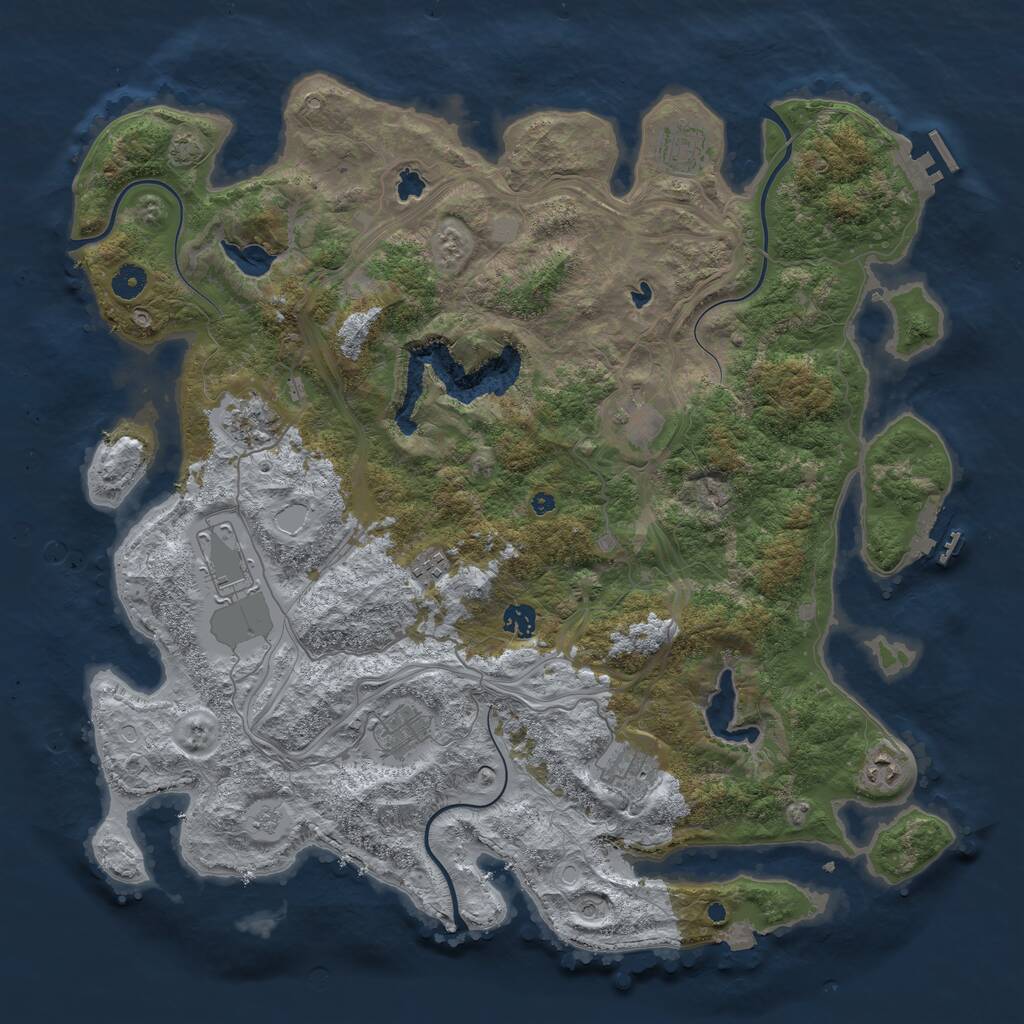 Rust Map: Procedural Map, Size: 4500, Seed: 1989023219, 15 Monuments