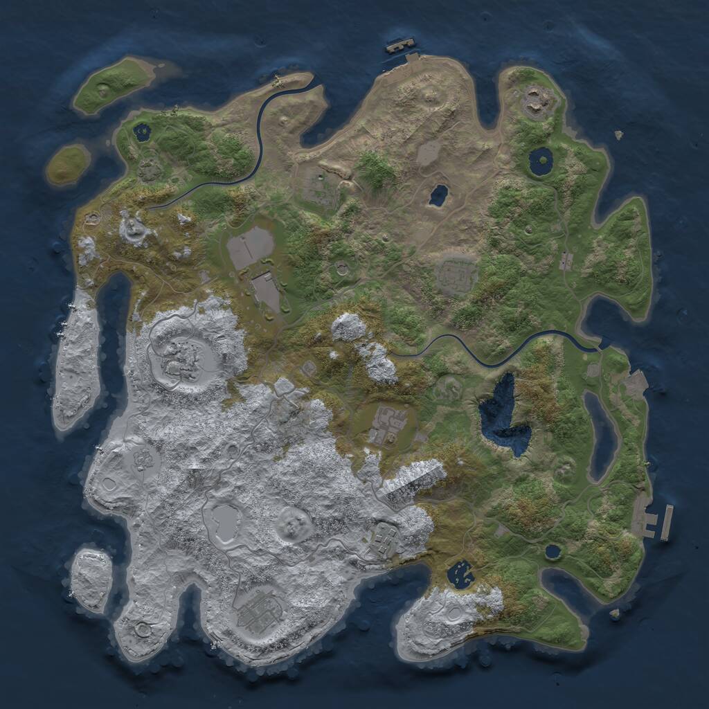 Rust Map: Procedural Map, Size: 4000, Seed: 51000, 15 Monuments