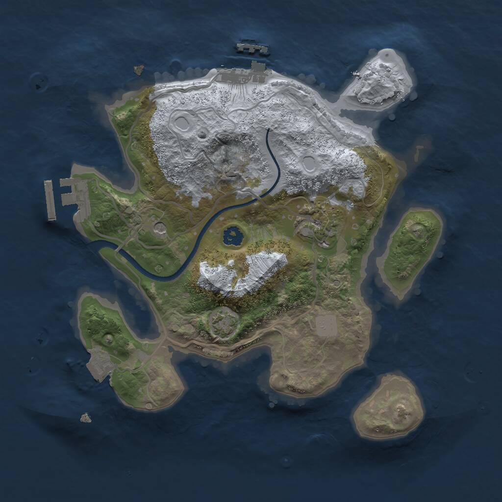 Rust Map: Procedural Map, Size: 2500, Seed: 892497181, 6 Monuments