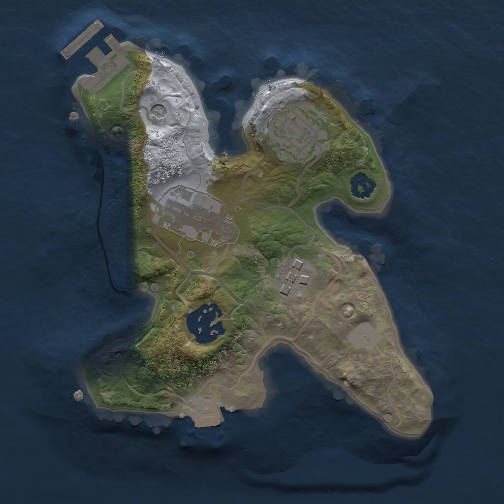 Rust Map: Procedural Map, Size: 2000, Seed: 1743453499, 7 Monuments