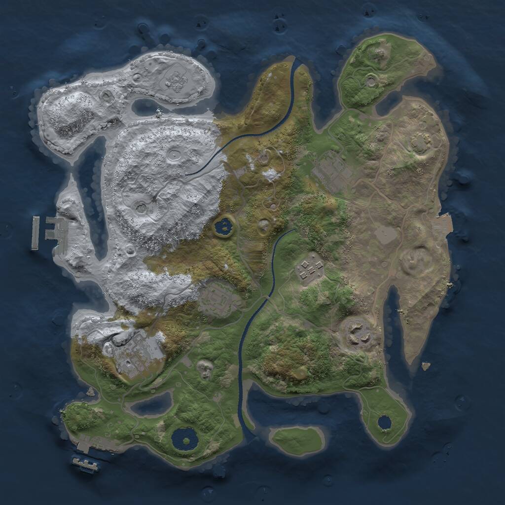 Rust Map: Procedural Map, Size: 3000, Seed: 699065266, 11 Monuments