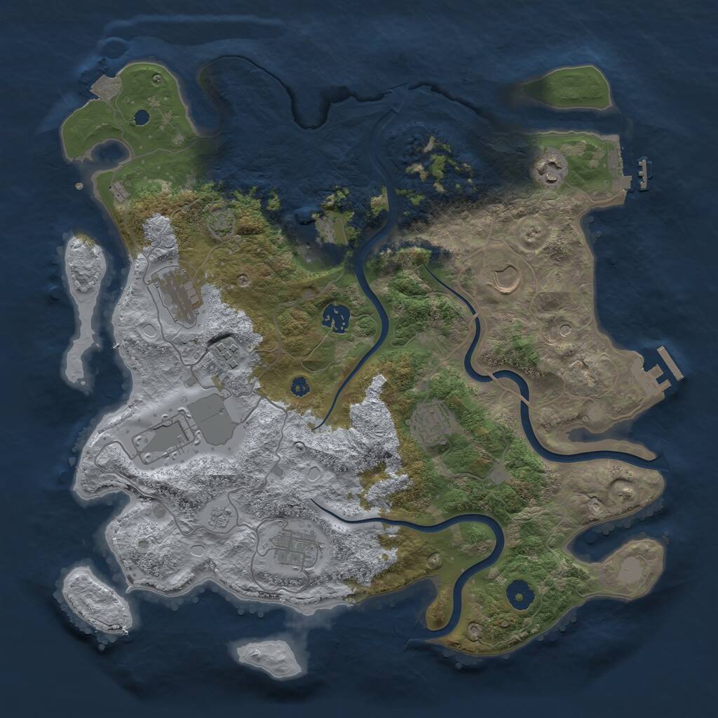 Rust Map: Procedural Map, Size: 3800, Seed: 50015, 15 Monuments