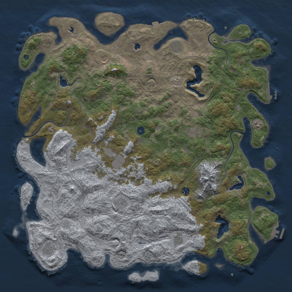 Rust Map: Procedural Map, Size: 5500, Seed: 2130, 17 Monuments