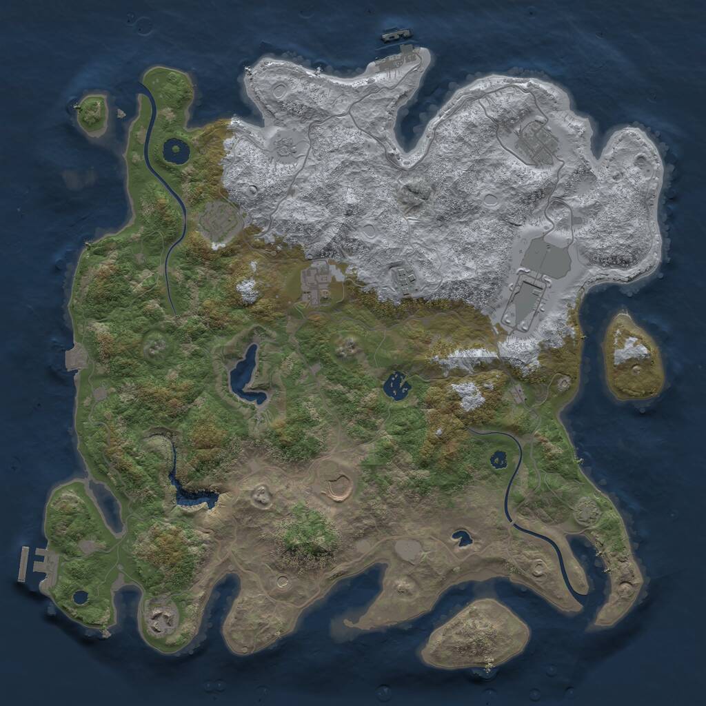 Rust Map: Procedural Map, Size: 4000, Seed: 168230, 14 Monuments