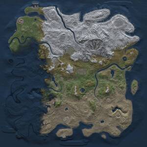 Thumbnail Rust Map: Procedural Map, Size: 5000, Seed: 599954295, 16 Monuments