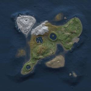 Thumbnail Rust Map: Procedural Map, Size: 2000, Seed: 1857673423, 2 Monuments