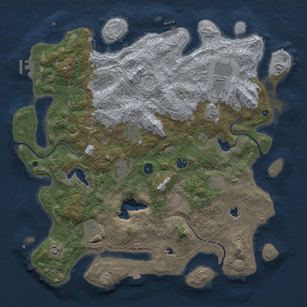 Rust Map: Procedural Map, Size: 4500, Seed: 1920637064, 15 Monuments