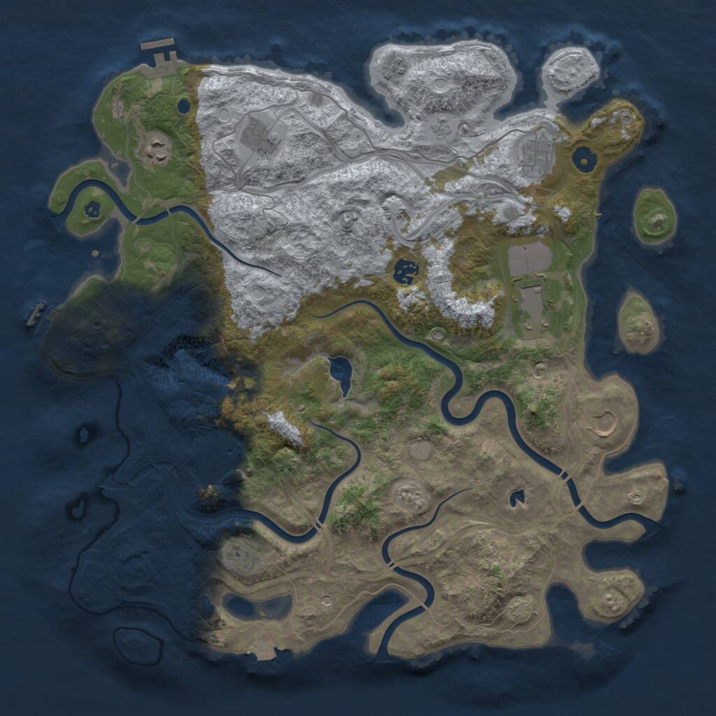 Rust Map: Procedural Map, Size: 4300, Seed: 126, 15 Monuments