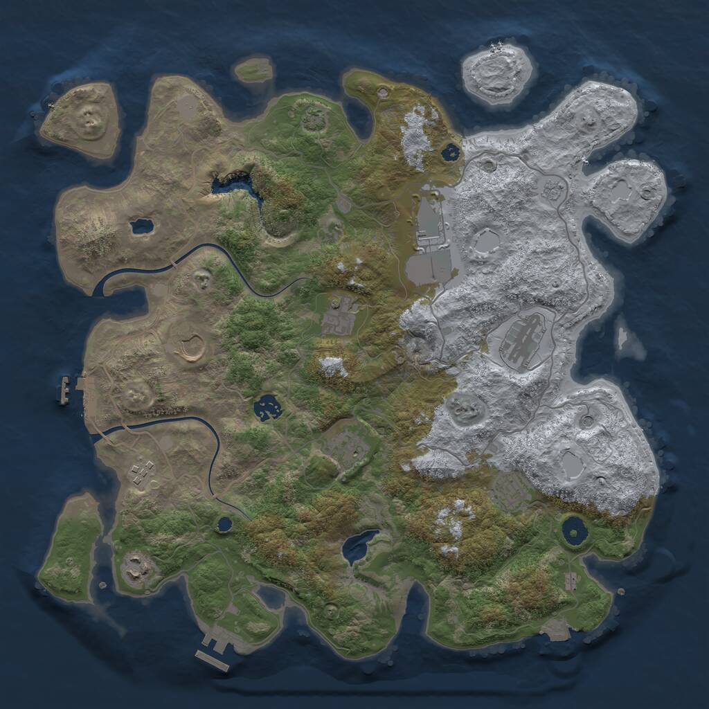 Rust Map: Procedural Map, Size: 4000, Seed: 899534, 15 Monuments