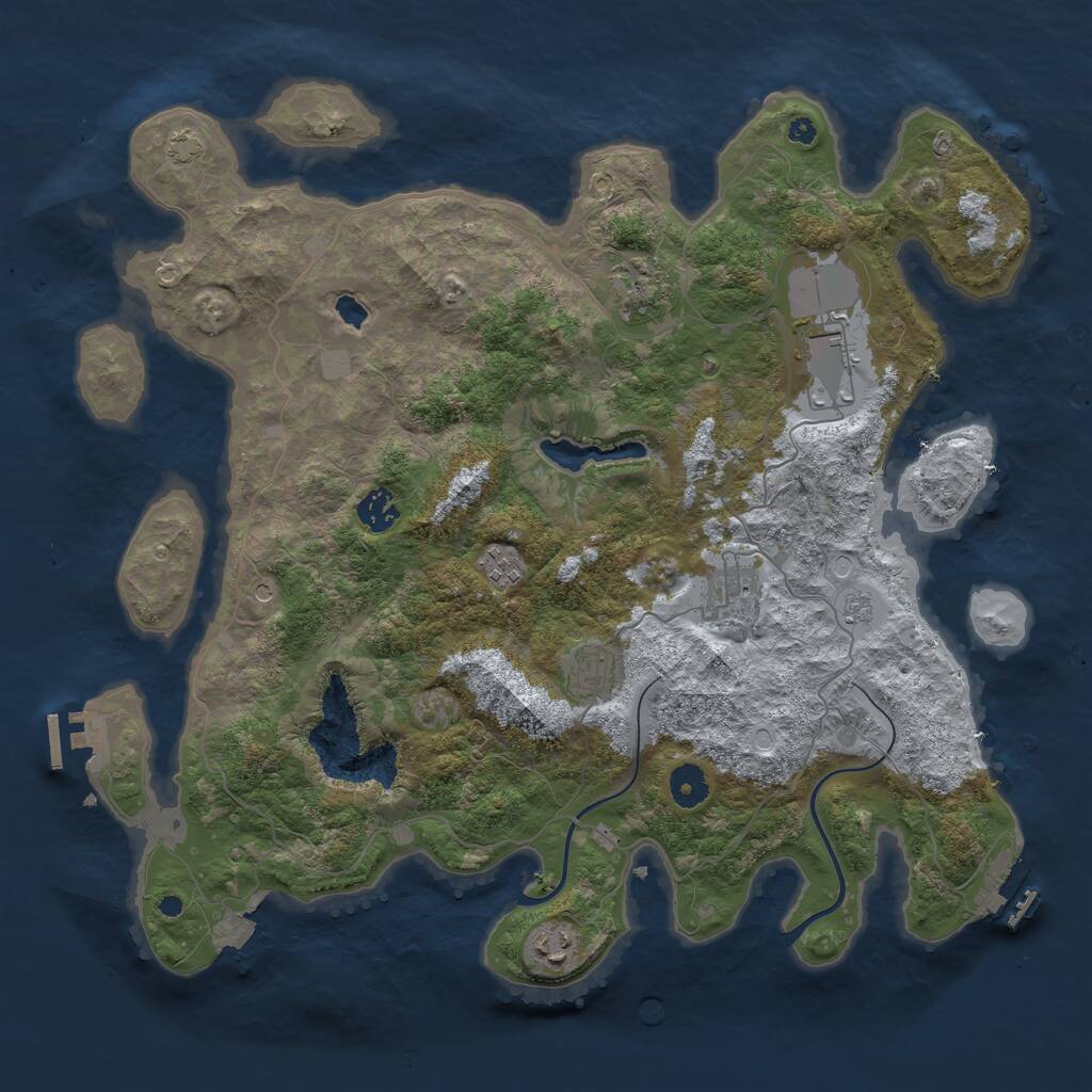 Rust Map: Procedural Map, Size: 4000, Seed: 1034283756, 13 Monuments