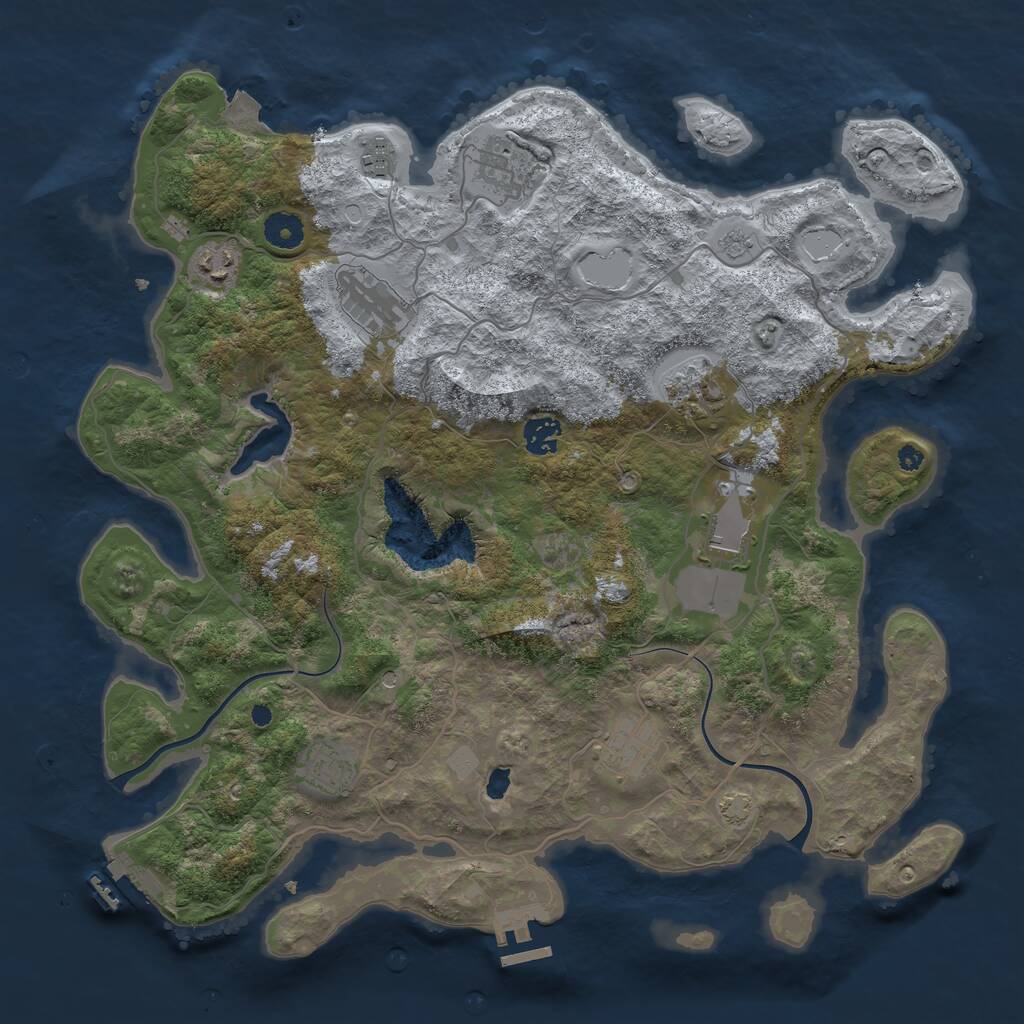 Rust Map: Procedural Map, Size: 4000, Seed: 23385400, 15 Monuments