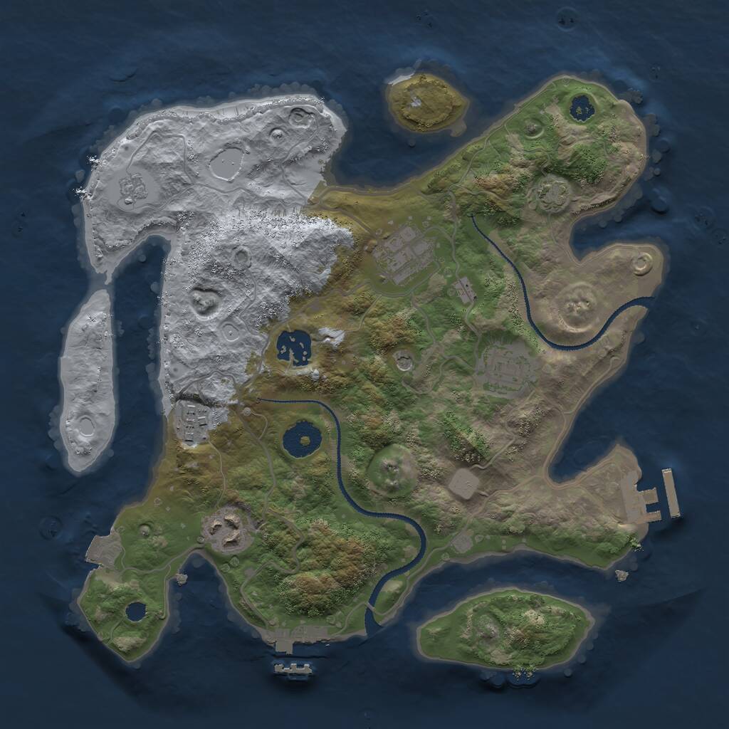 Rust Map: Procedural Map, Size: 3000, Seed: 2750318, 11 Monuments