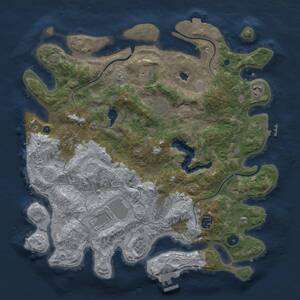 Thumbnail Rust Map: Procedural Map, Size: 4050, Seed: 1705219385, 14 Monuments