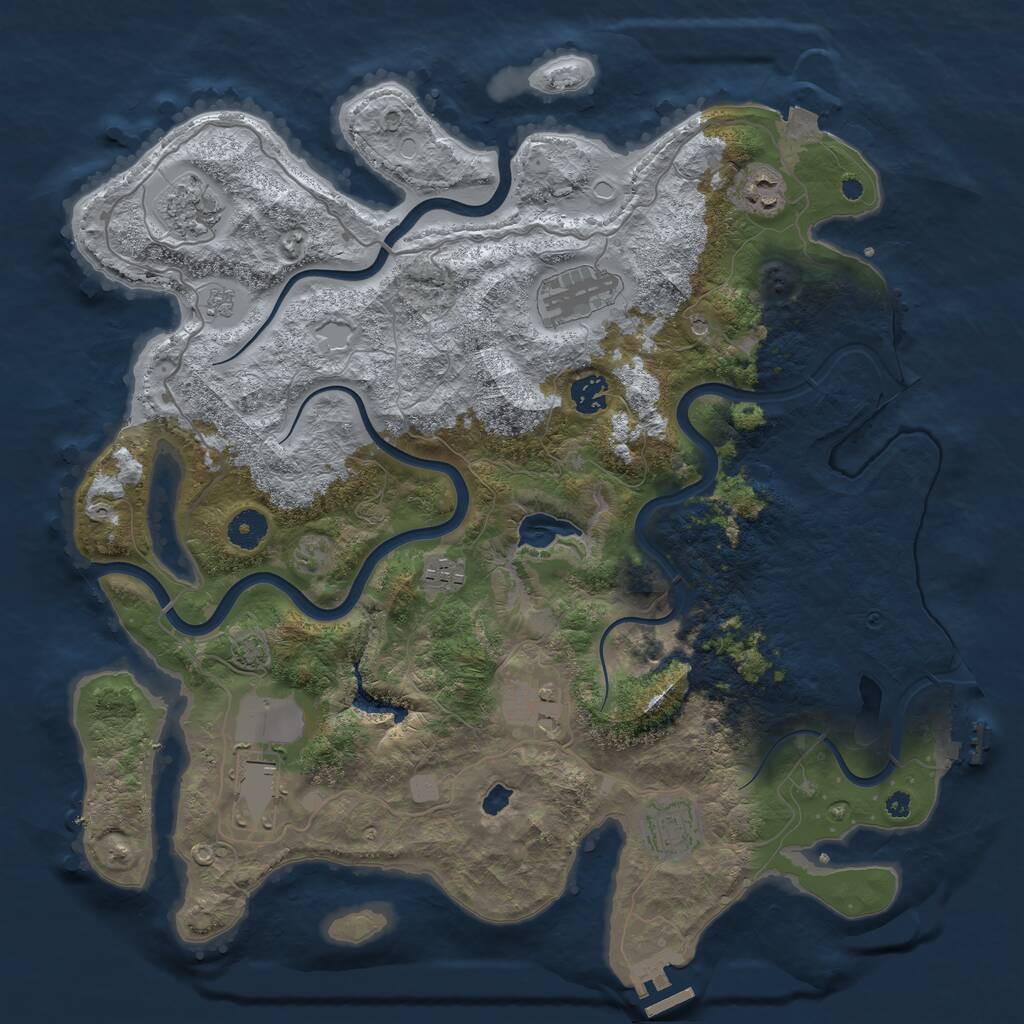 Rust Map: Procedural Map, Size: 4000, Seed: 123312, 14 Monuments