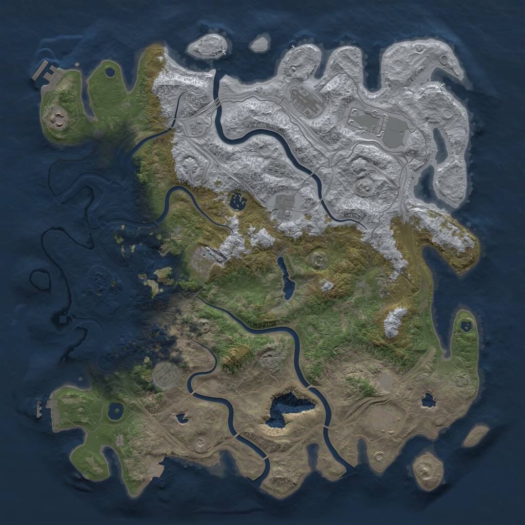 Rust Map: Procedural Map, Size: 4700, Seed: 207741008, 16 Monuments