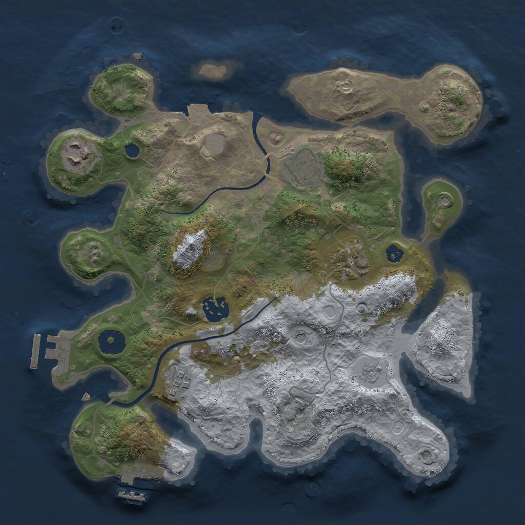 Rust Map: Procedural Map, Size: 3000, Seed: 1757471783, 10 Monuments