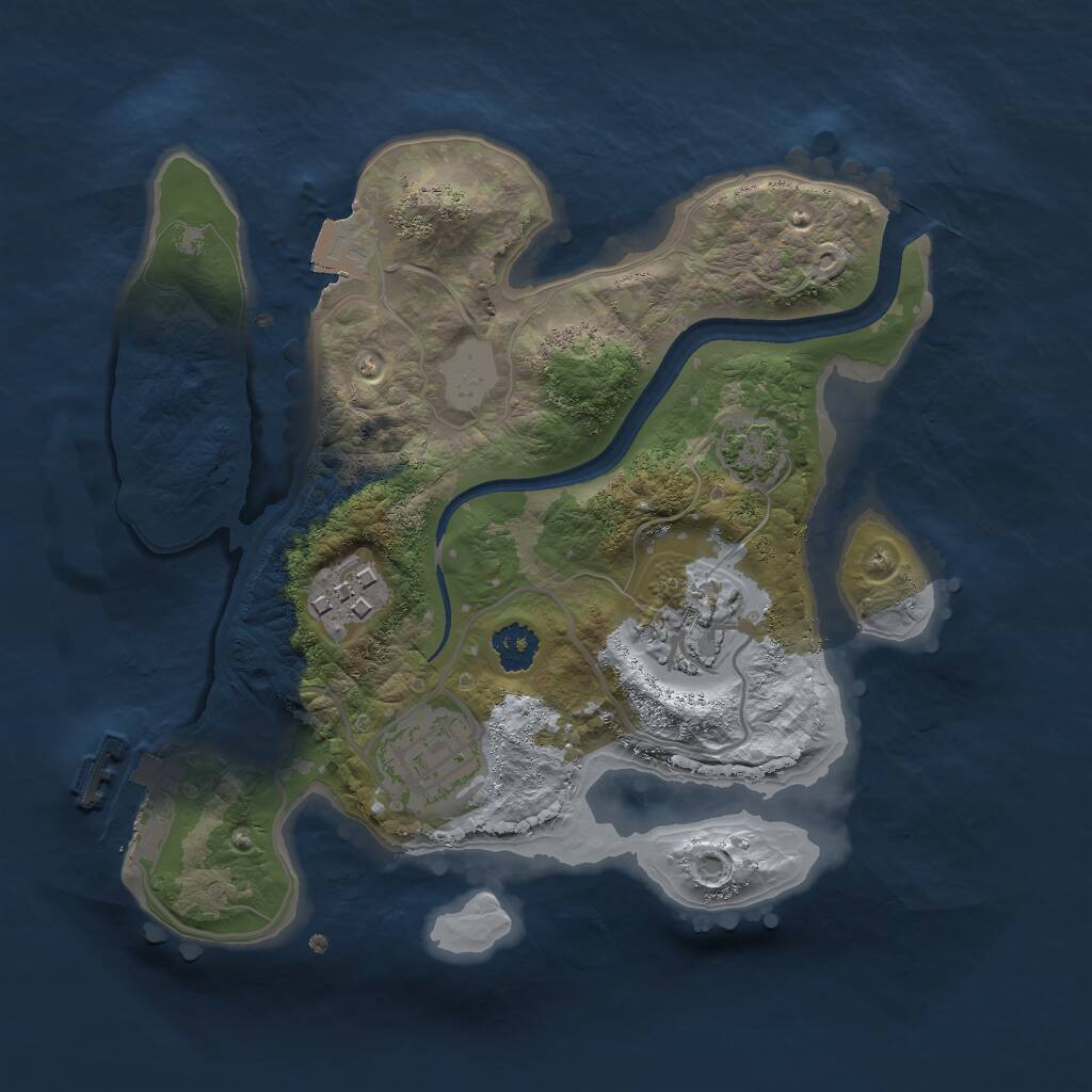 Rust Map: Procedural Map, Size: 2350, Seed: 1736647846, 6 Monuments