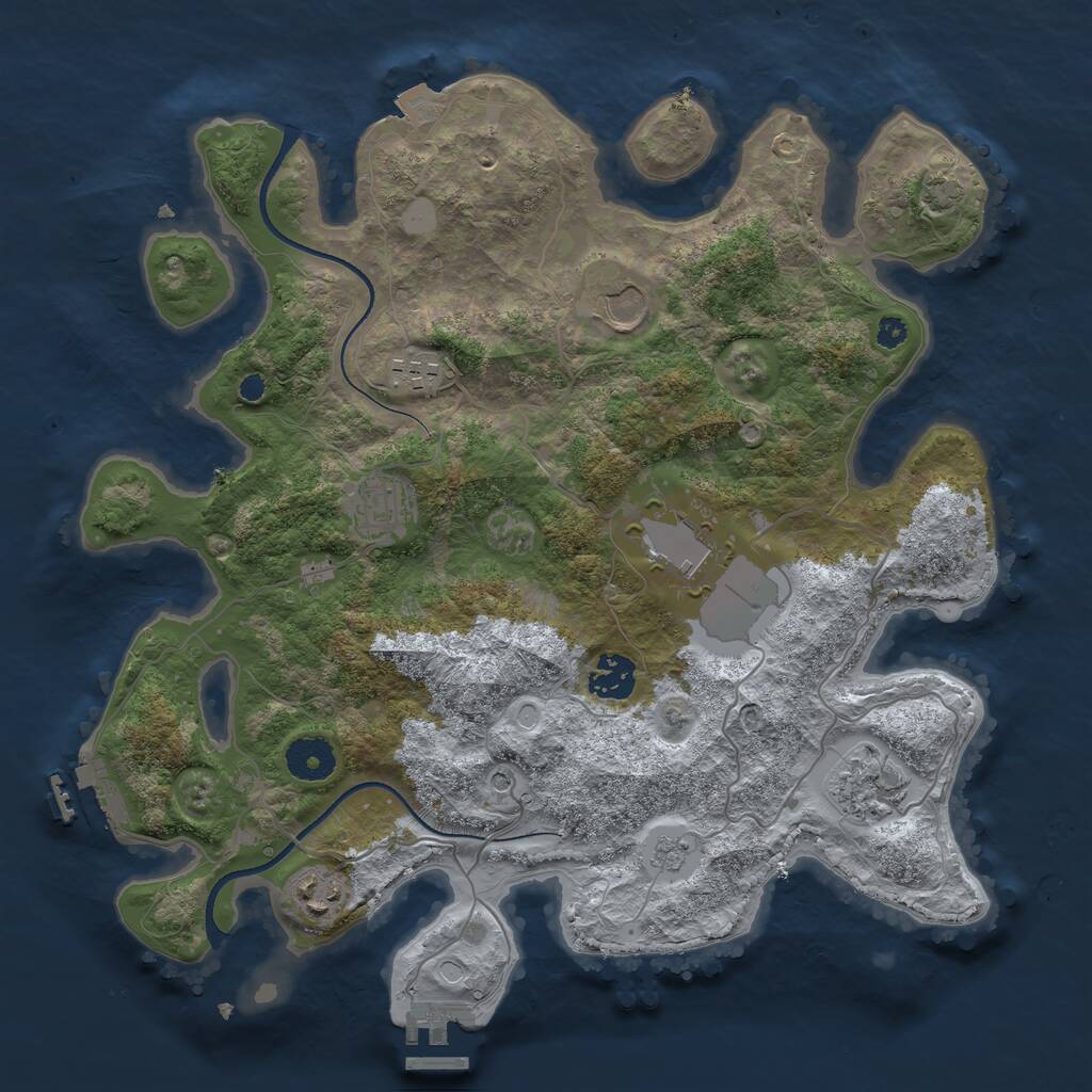 Rust Map: Procedural Map, Size: 3500, Seed: 1723326760, 13 Monuments