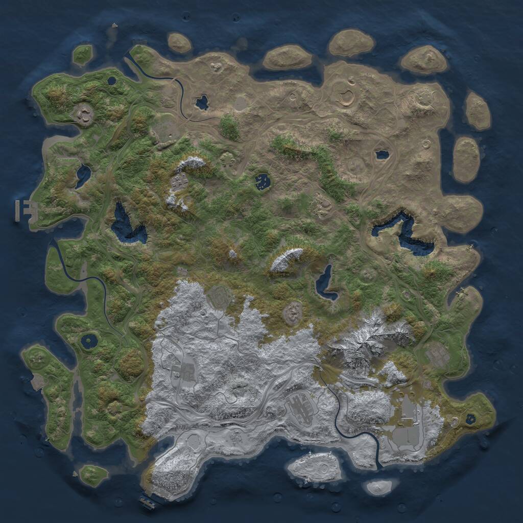 Rust Map: Procedural Map, Size: 5000, Seed: 1560657660, 17 Monuments