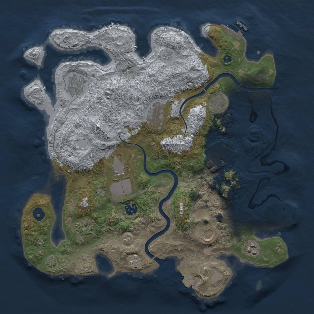Rust Map: Procedural Map, Size: 3800, Seed: 33434, 16 Monuments