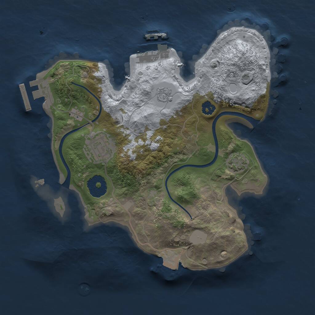 Rust Map: Procedural Map, Size: 2300, Seed: 1488, 6 Monuments