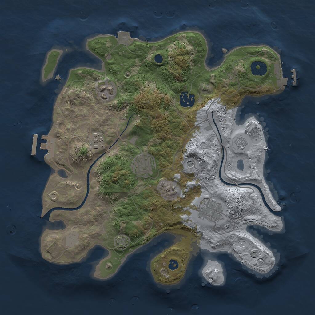 Rust Map: Procedural Map, Size: 2999, Seed: 49998, 11 Monuments