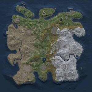 Thumbnail Rust Map: Procedural Map, Size: 3500, Seed: 468574374, 14 Monuments