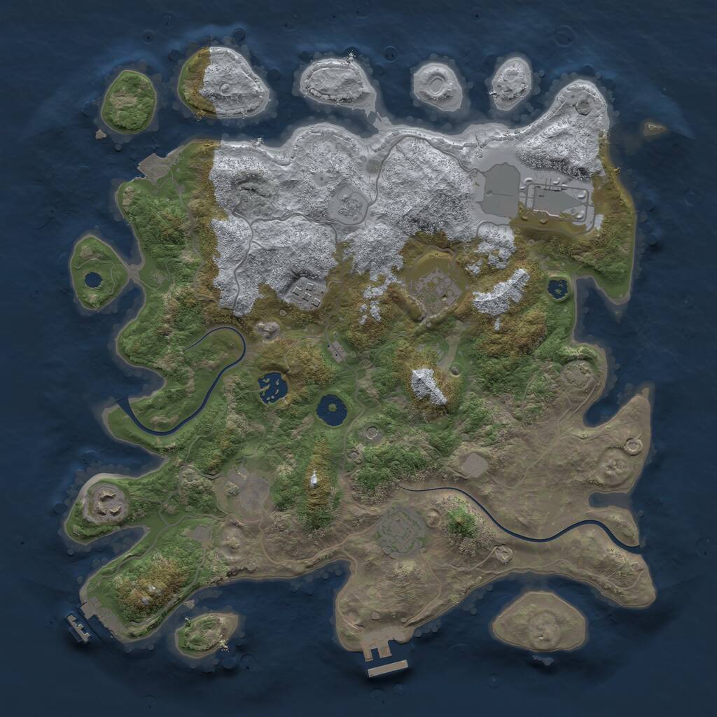 Rust Map: Procedural Map, Size: 3600, Seed: 452678, 13 Monuments