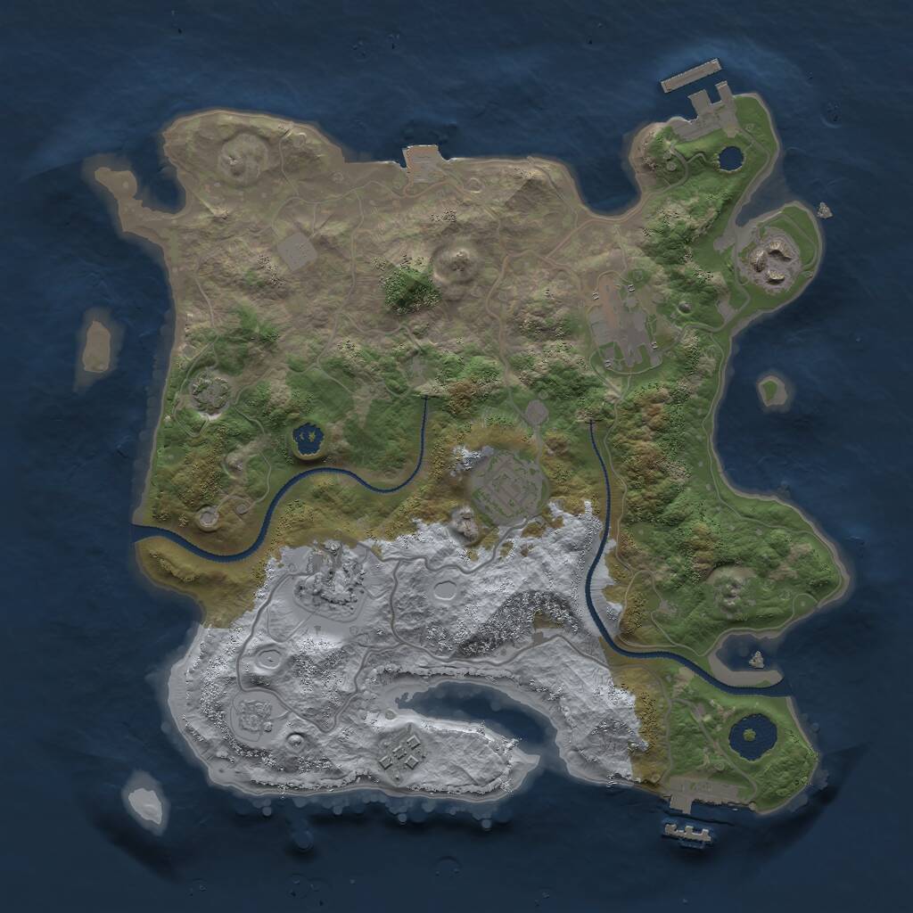 Rust Map: Procedural Map, Size: 2999, Seed: 30000, 10 Monuments