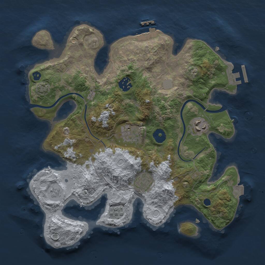 Rust Map: Procedural Map, Size: 3000, Seed: 291362448, 10 Monuments