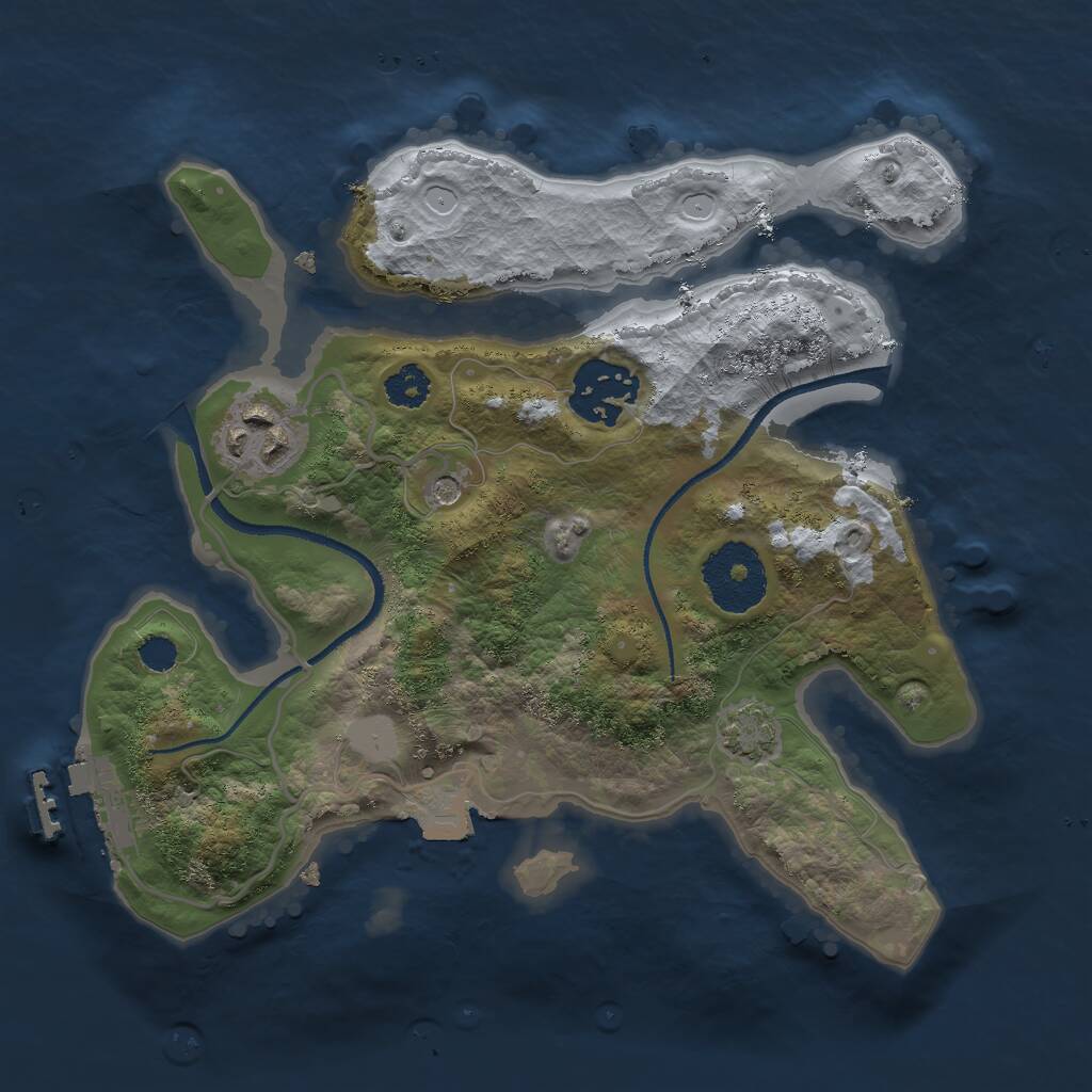 Rust Map: Procedural Map, Size: 2500, Seed: 1611752792, 6 Monuments