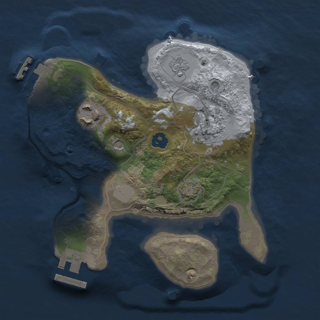 Rust Map: Procedural Map, Size: 2000, Seed: 622065032, 8 Monuments