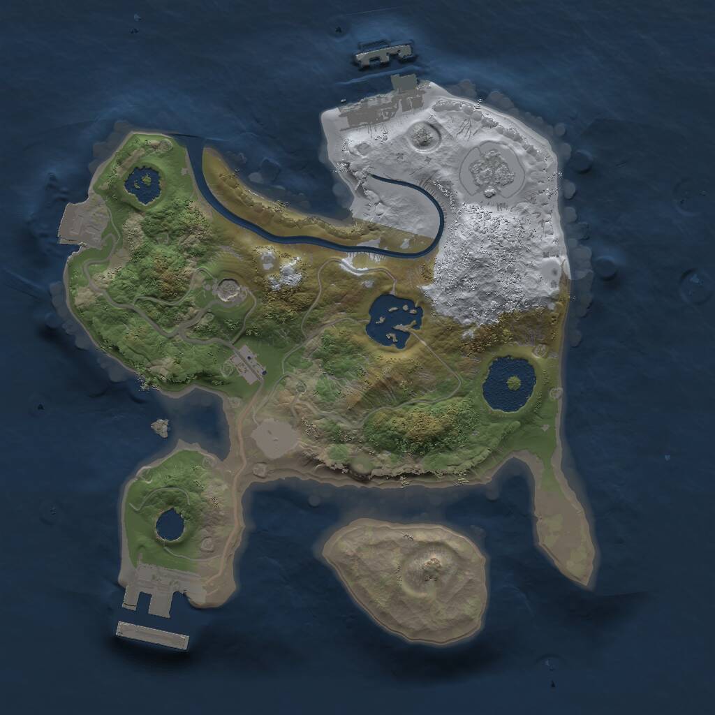 Rust Map: Procedural Map, Size: 2000, Seed: 622065032, 6 Monuments