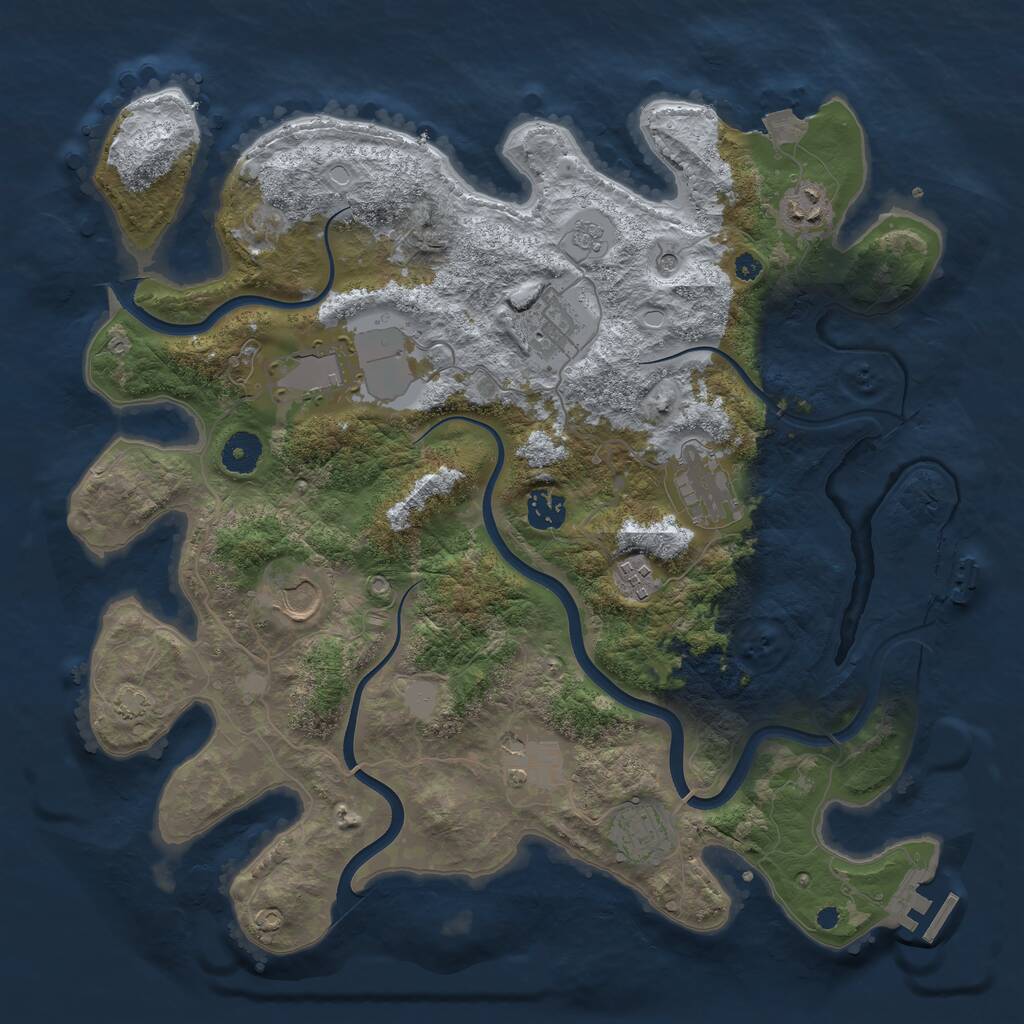 Rust Map: Procedural Map, Size: 3800, Seed: 1449922479, 15 Monuments